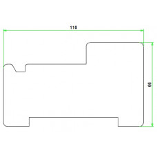 KOZIJNHOUT HH GEV.GEGR. A+PROFIEL (BOVEN+WATERHOL) 66 X 110 X 5900 MM