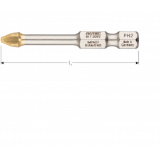SCHROEFBIT PH1 E6.3 X 50 MM IMPACT DIAMOND (2 ST) SCHROEFBIT PH1 E6.3 X 50 MM IMPACT DIAMOND (2 ST)