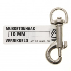 MUSKETONHAAK VERNIKKELD 10 MM