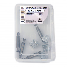 STIFT + EXCENTER 15/16 MM 30 X 7.5 MM VERZINKT (4 SETS)