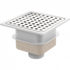 VDB DOUCHEPUT MET ABS PUTHUIS + RVS ROOSTER | 150 X 150MM - 50MM ONDUITL. (STUK(S))