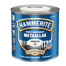 HAMMERITE METAALLAK HOOGGLANS WIT 250 ML