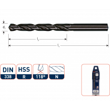 HSS-R SPIRAALBOOR, DIN 338, TYPE N, ø3,2