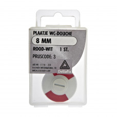 PLAATJE WC-DOUCHE ROOD WIT 8 MM 1 ST (OP=OP)