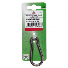 KARABIJNHAAK RVS A4 40 MM X 4 MM 1ST