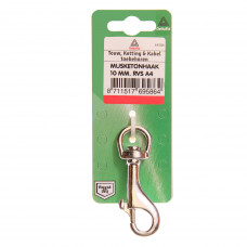 MUSKETONHAAK RONDE WERVEL RVS A4 1/2 X 12 MM 1ST MUSKETONHAAK RONDE WERVEL RVS A4 1/2 X 12 MM 1ST