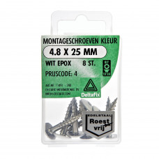MONTAGESCHROEF RVS WIT 4.8 X 25 MM (8 ST)
