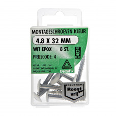 MONTAGESCHROEF RVS WIT 4.8 X 32 MM (8 ST)