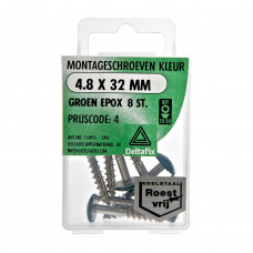 MONTAGESCHROEF RVS GROEN 4.8 X 32 MM (8 ST)
