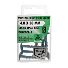 MONTAGESCHROEF RVS GROEN 4.8 X 38 MM (8 ST)