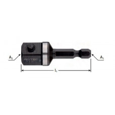 ADAPTER E6.3 > 4-KANT 1/2'' MET STIFT L=50 ADAPTER E6.3 > 4-KANT 1/2'' MET STIFT L=50