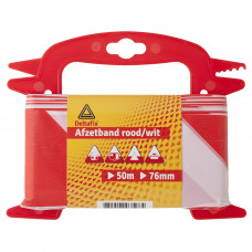 AFZETBAND ROOD/WIT HASPEL 50 METER