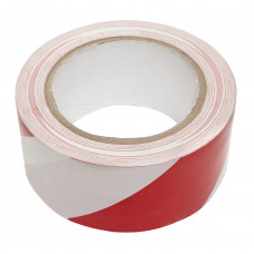 PVC VLOERMARKERINGSTAPE ROOD/WIT 50 MM X 33 METER