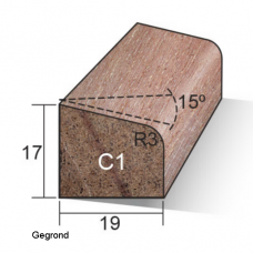GLASLAT MERANTI C1 GEGROND 17 X 19 X 4600 MM
