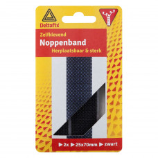 NOPPENBAND ZWART 25 X 70 MM (2 ST)