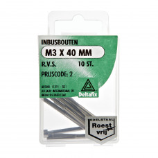 INBUSBOUTEN RVS M3 X 40 MM (10) INBUSBOUTEN RVS M3 X 40 MM (10)