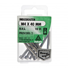 INBUSBOUTEN RVS M4 X 40 MM (10) INBUSBOUTEN RVS M4 X 40 MM (10)