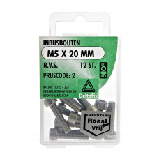 INBUSBOUTEN RVS M5 X 20 MM (12) INBUSBOUTEN RVS M5 X 20 MM (12)