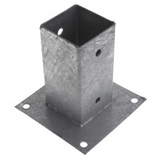 PAALHOUDER OP PLAAT VERZINKT 71 X 71 X 150 MM