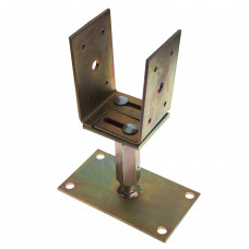 PERGOLAHOUDER VERSTELBAAR GEEL VERZINKT M20 X 80 X 215 MM PERGOLAHOUDER VERSTELBAAR GEEL VERZINKT M20 X 80 X 215 MM