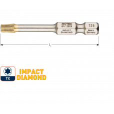 SCHROEFBIT T25 E6.3 X 50 MM IMPACT DIAMOND (5 ST)