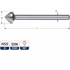 HSS-G VERZINKFREES 90° DIN 335C Ø 12.4 MM (M6)