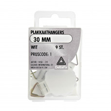 PLAKKAATHANGERS WIT 30 MM (9 ST)