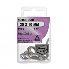 SCHROEFHAKEN RVS 19 MM (7 ST)