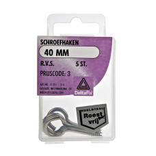 SCHROEFHAKEN RVS 40 MM (5 ST)