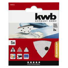 KWB DELTA SCHUURDRIEHOEK HOUT & LAK SILBERSCHLIFF K120 (5 ST)