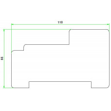 KOZIJNHOUT HH A-PROFIEL (BOVEN) 66 X 110 X 2750 MM