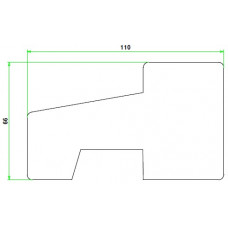 KOZIJNHOUT HH C-PROFIEL (ONDER) 66 X 110 X 2450 MM