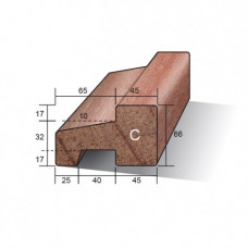 KOZIJNHOUT HH C-PROFIEL (ONDER) 66 X 110 X 2750 MM