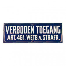 BORD "VERBODEN TOEGANG" BLAUW 35 X 12 CM